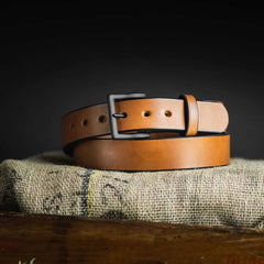 The Rustic Glazed Leather Jean Belt - 1.5"